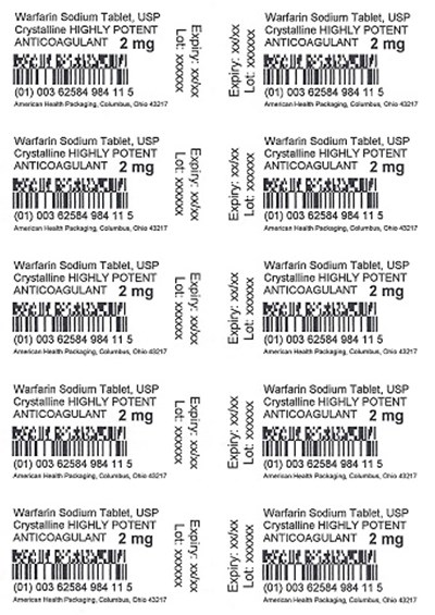 2 mg Warfarin Sodium Tablet Blister